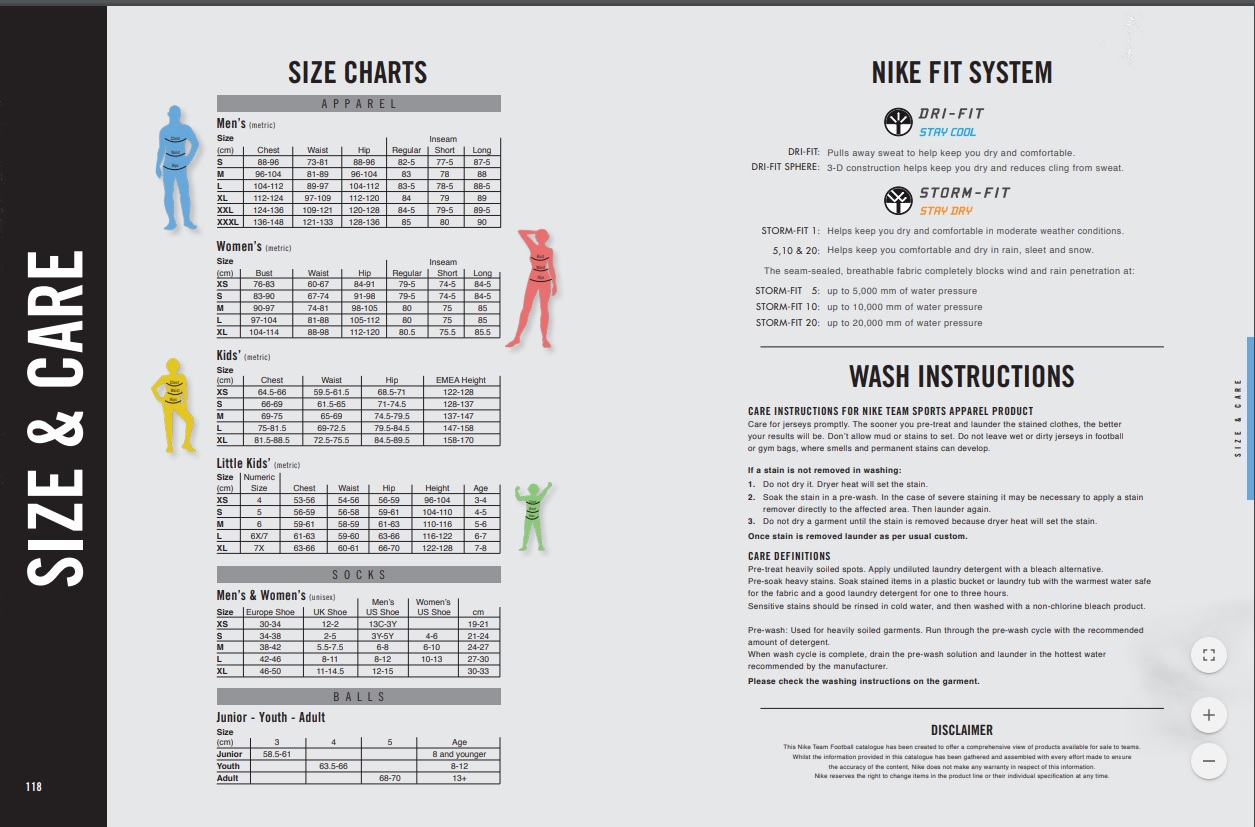 Nike size shop guide uk